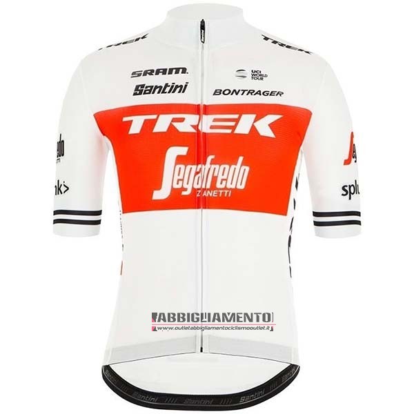 Abbigliamento Trek Segafredo 2019 Manica Corta e Pantaloncino Con Bretelle Bianco Rosso - Clicca l'immagine per chiudere